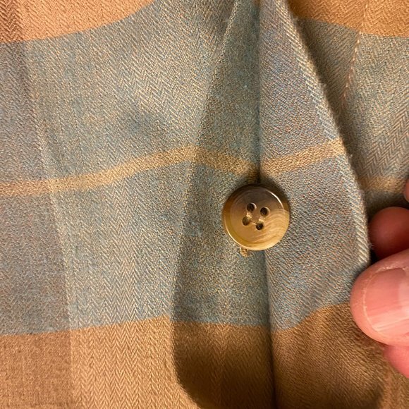 Evan Picone Plaid Cotton/Wool Shacket Size 12 Faux Suede - Picture 7 of 12